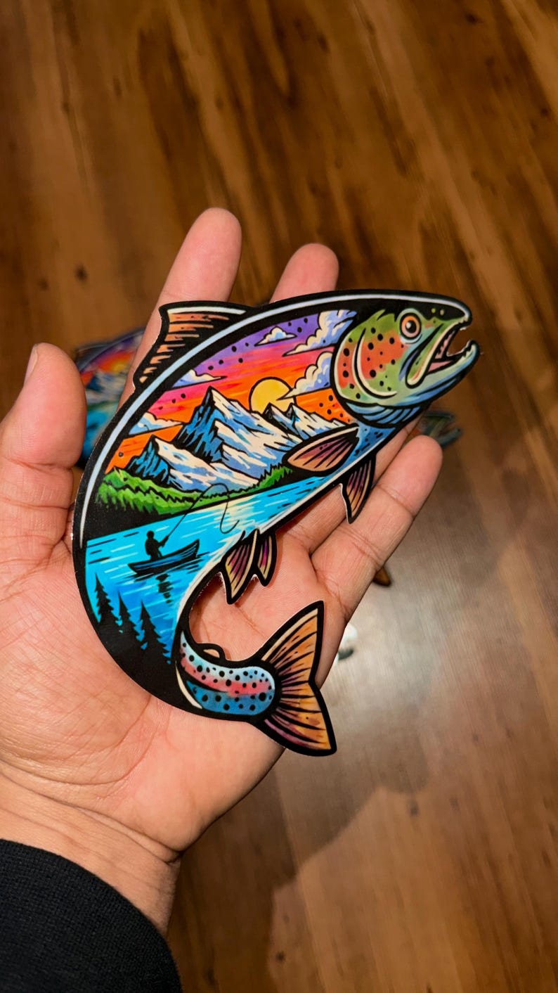 Fish Fin Sticker Fishing Sticker 6inchx6inch - Etsy
