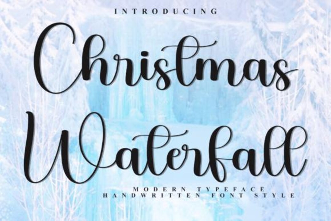 Christmas Waterfall Font – Elegant & Flowing Holiday Typeface – Instant ...