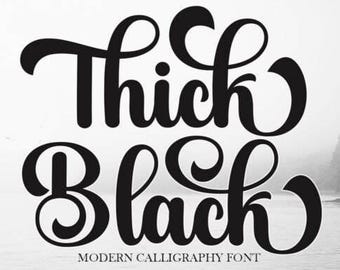 Thick Black Font - Bold Handwritten Display Typeface for Logos, Stickers, Cricut, T-Shirts & Branding