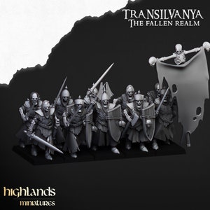 Highland Miniatures - Transilvanya Skeleton Guard with Hand Weapons