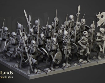 Highland Miniatures Skeleton Warriors With Spears