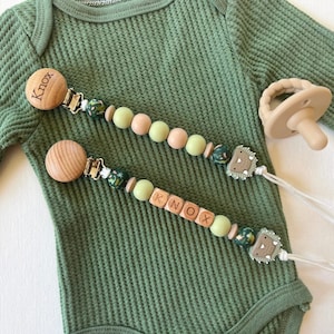 Custom Dinosaur Pacifier Clip | Custom Baby Name Pacifier Clip | Personalized Baby Gift | Baby Shower Gift for Boy | Dinosaur Baby Gift