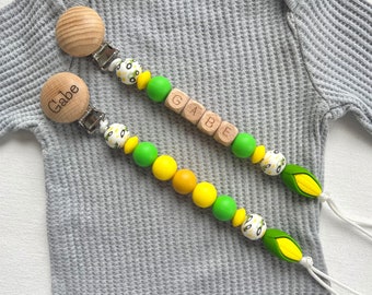 Custom Tractor Pacifier Clip | Custom Baby Name Pacifier Clip | Personalized Baby Gift | Baby Shower Gift for Boy | Farm Animal Baby Gift