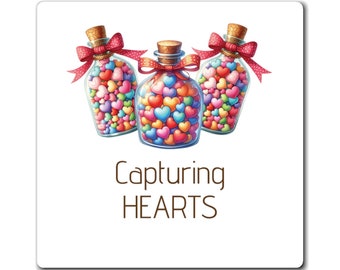 3x3 Gefangen Herz Magnet, Sweet behandelt Valentineen Geschenke, Büro Dekor, Valentines Kühlschrankmagnet