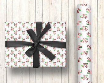 FaLaLaLaLa on White Background Wrapping Paper