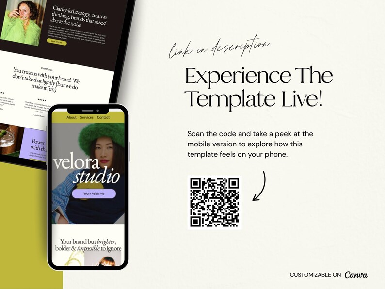 Bold, modern Canva website template designed for creative agencies, coaches, and service-based businesses. This feminine, editorial-style design helps you showcase your brand with clarity and confidence while creating a polished, high-end online presence. Fully customizable and easy to edit in Canva, it’s perfect for entrepreneurs who want a strategic, conversion-focused website that stands out, builds trust, and attracts aligned clients effortlessly.