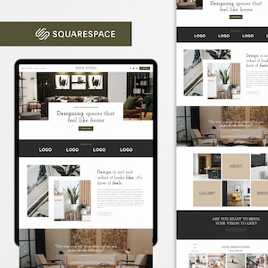 Squarespace Website Template for Interior Designers & Creative Studios, Modern Stylish Professional Design