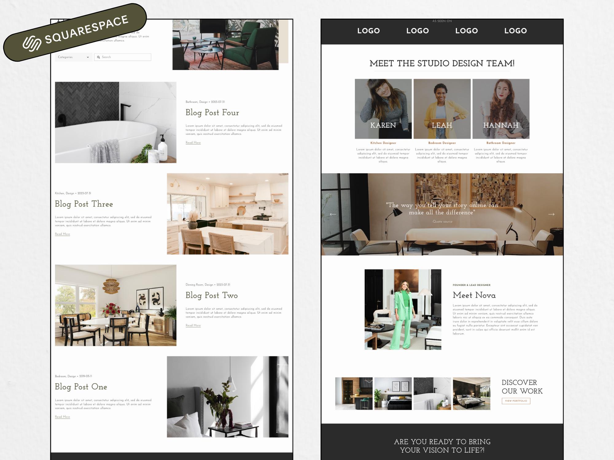 Squarespace Website Template for Interior Designers & Creative Studios ...