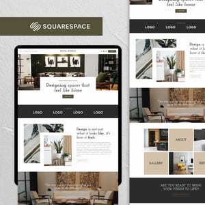 Squarespace Interior Designer Website Template, Modern Interior Website, Elegant and Customizable Website for Decor and Home Stylists