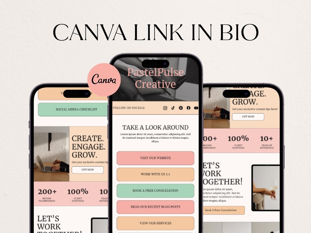 Instagram Canva Link in Bio Template for Business Coaches - Etsy