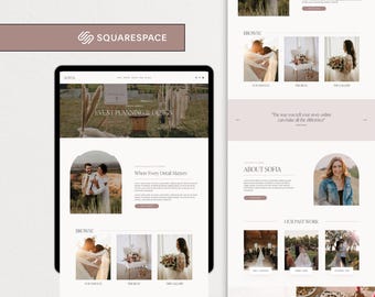 Squarespace Website Template für Hochzeitsplaner, Event-Profis & Fotografen, Luxus Elegantes, Modernes Portfolio Design