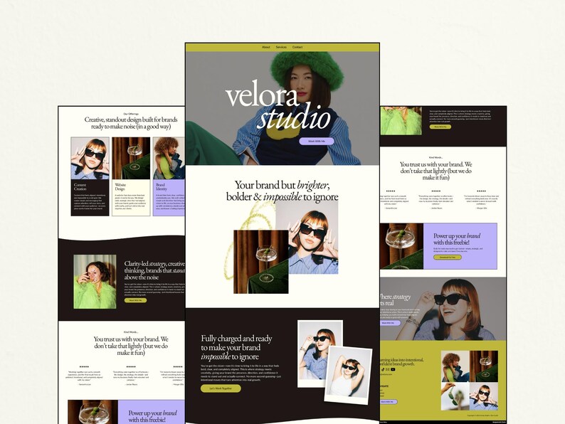 Bold, modern Canva website template designed for creative agencies, coaches, and service-based businesses. This feminine, editorial-style design helps you showcase your brand with clarity and confidence while creating a polished, high-end online presence. Fully customizable and easy to edit in Canva, it’s perfect for entrepreneurs who want a strategic, conversion-focused website that stands out, builds trust, and attracts aligned clients effortlessly.