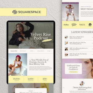 Squarespace Website Template for Podcasters, Podcast Website Template, Bold Website Template, Landing Page Design, Sales Page Template