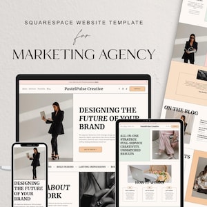 Squarespace Website Template for Marketing Agency, Social Media Manager Website, Coaching Website, Agency Website Template, Bold Website