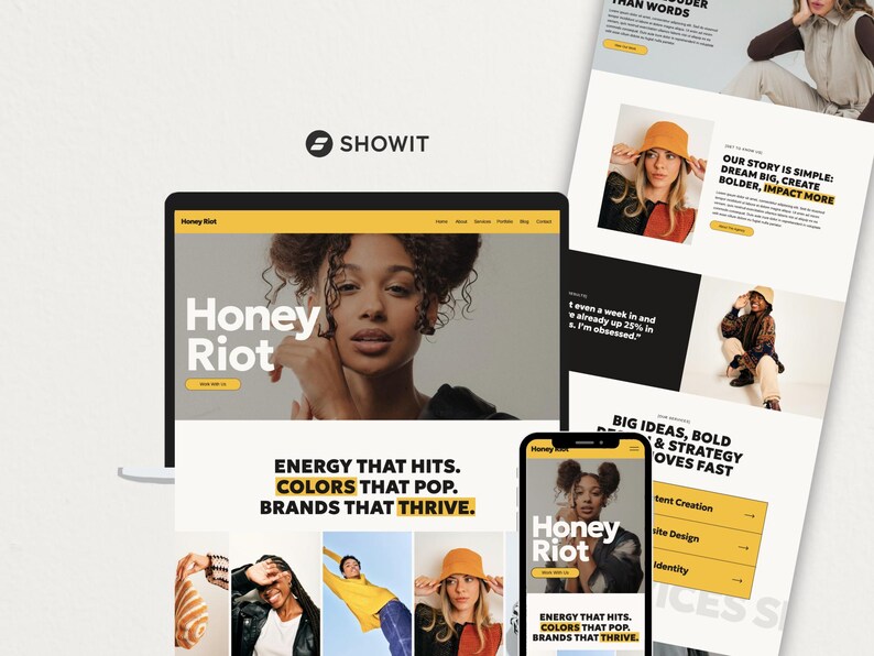 Showit Website Template for Marketing Agency, Creative Studio Website ...