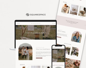 Squarespace Wedding Planner Website Template, Event Planner Website, Wedding Photographer Template, Luxury Portfolio, Squarespace 7.1