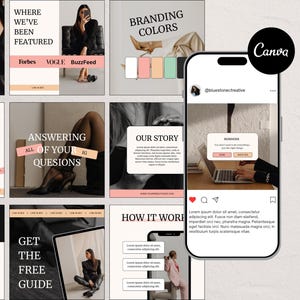 Instagram Template for Business Coach, Colourful Instagram Template, Social Media Marketing Agency Template, Virtual Assistant Instagram