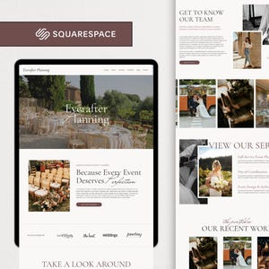 Squarespace Website Template für Hochzeitsplaner & Luxus Event Designer, Elegantes Modernes Event Portfolio Design