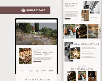 Squarespace Website Template für Hochzeitsplaner & Luxus Event Designer, Elegantes Modernes Event Portfolio Design