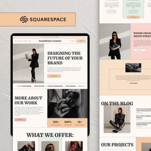 Squarespace Template for Creative Agency, Social Media Manager Website, Pastel Squarespace Template, Virtual Assistant Website, Premium Site