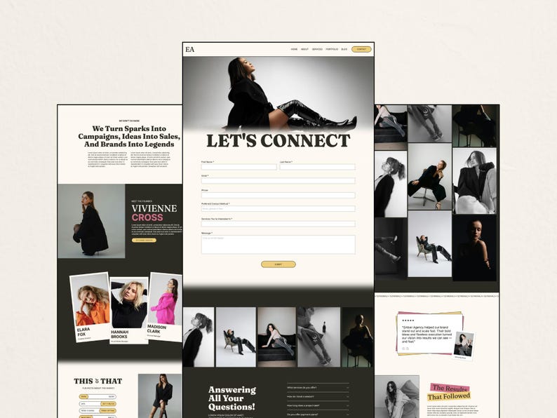 Showit Website Template for Creative Agency | Bold Yellow Marketing ...