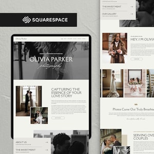 Squarespace Photography Website Template, Wedding Photography Website Template, Photographer Portfolio, Modern Website, Luxury Website Temp