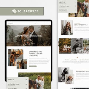 Squarespace Website Template für Fotografen & Kreative, Modernes, sauberes Design, elegantes Portfolio-Layout