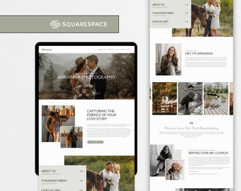 Squarespace Website Template for Photographers & Creative Professionals, Modern Clean Design, Elegant Portfolio Layout