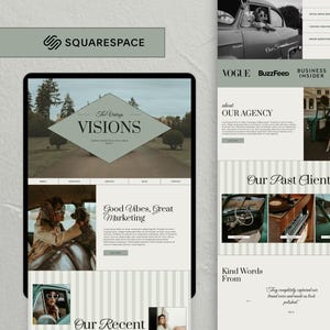 Squarespace Template for Marketing Agency, Social Media Manager Website, Vintage Inspired Website Design, Squarespace 7.1 Website, Agency