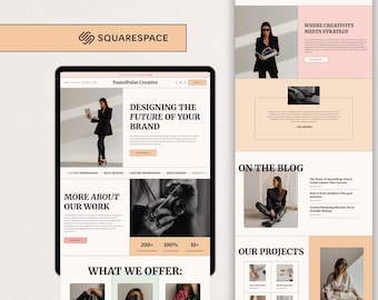 Squarespace Website Template for Creative Agencies, Virtual Assistants & Social Media Managers, Colorful Modern Design
