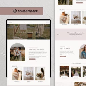 Squarespace Event Planner Website, Wedding Photographer Website, Minimalistic Website Template, Luxury Website Template, Premium Squarespace