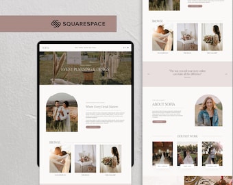 Squarespace Event Planner Website, Wedding Photographer Website, Minimalistic Website Template, Luxury Website Template, Premium Squarespace