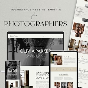 Squarespace Website Template for Photographer, Wedding Photographer Website, Squarespace Portfolio Gallery Theme, Photographer Web Design