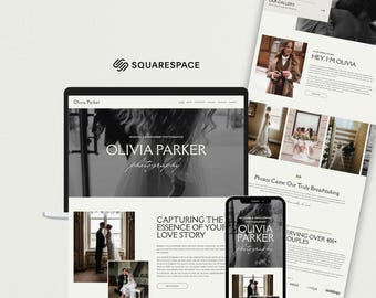 Squarespace Wedding Photographer Website Template, Photography Website, Wedding Photography Template, Photographer Portfolio, Modern Website