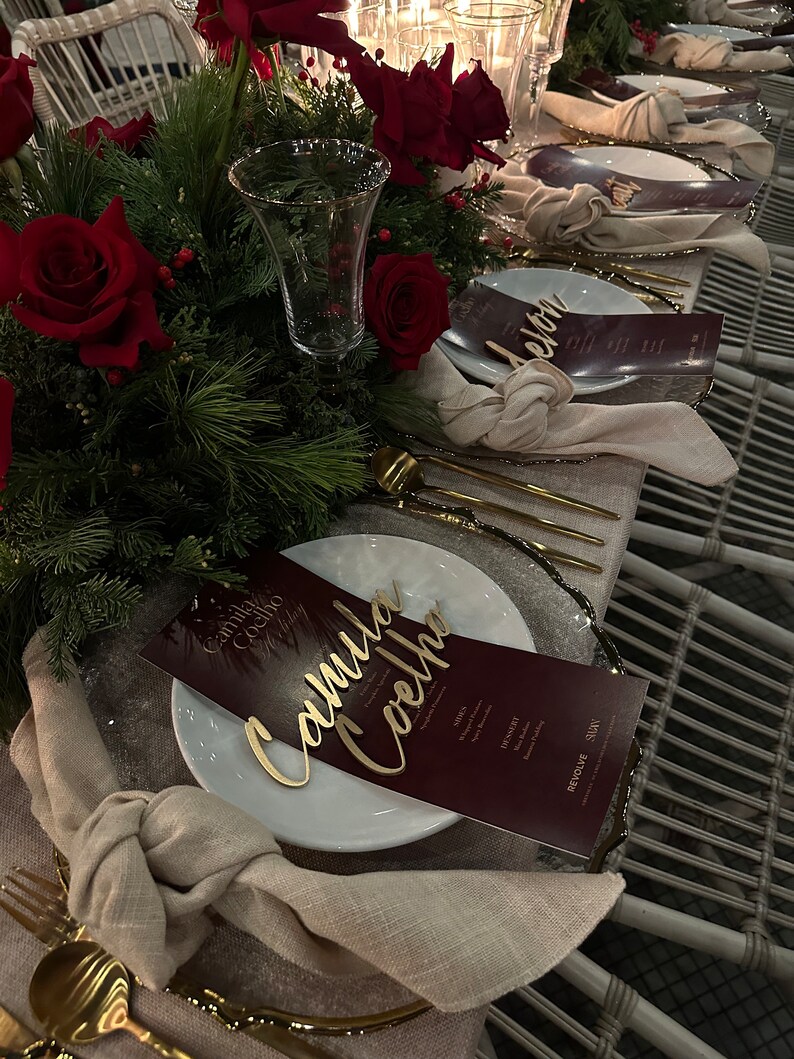 Custom Laser Cut Wedding Name Place Cards 1inch High, Personalized