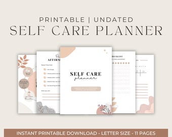 Self-Care Daily Planner Printable PDF | Mental Health Journal | Wellness Tracker | Digital Download | Daily Reflection Pages