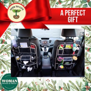 Leather Car Seat Organizers (PVC)- 2pk | Travel accessory| SPRINGSALE