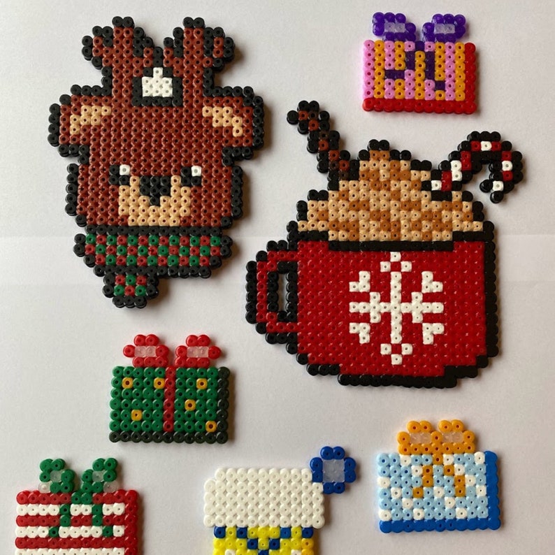 25 Different Christmas Fuse Bead Template, Hama Perler Nabbi Beads