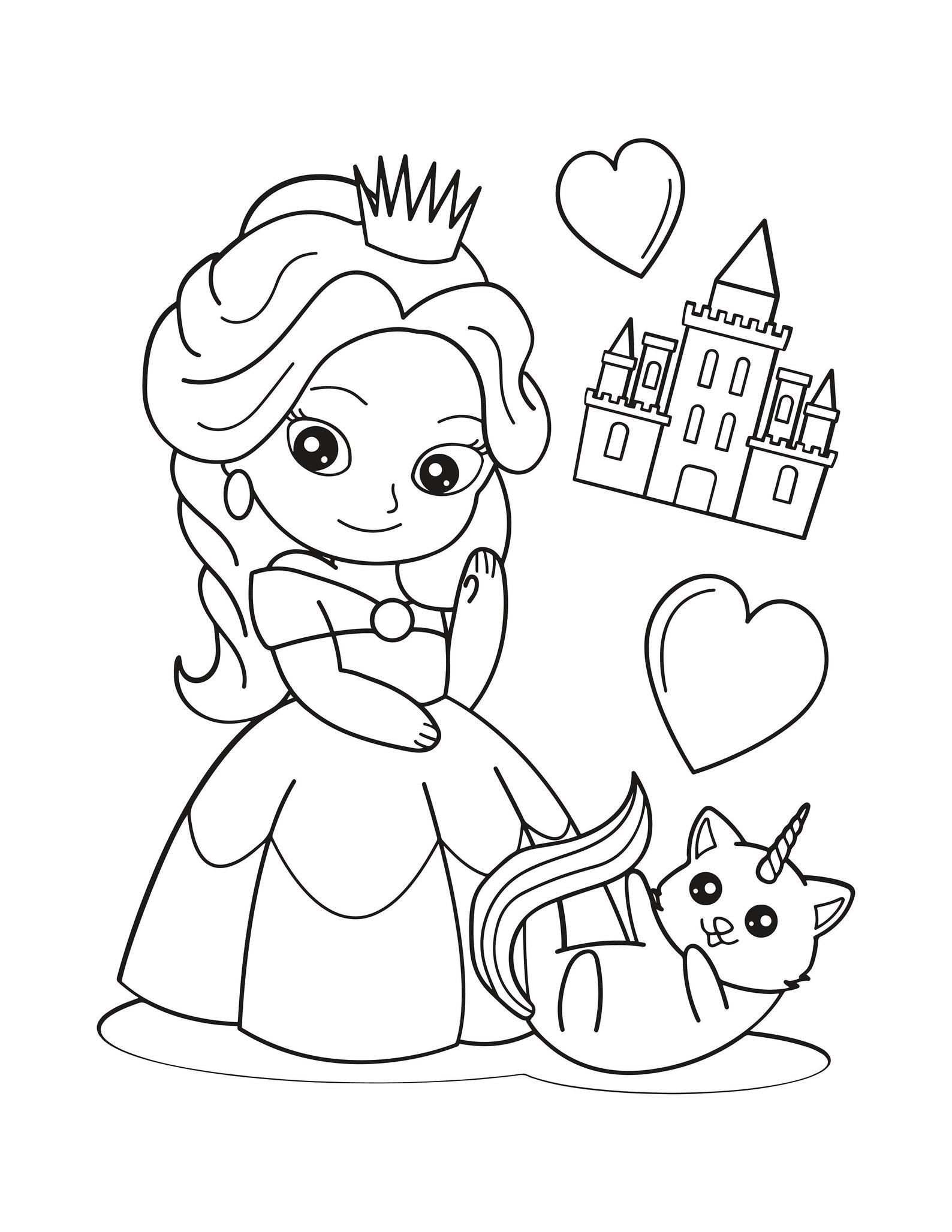 30 Little Princess Coloring Pages, Kids Coloring Book, Instant PDF