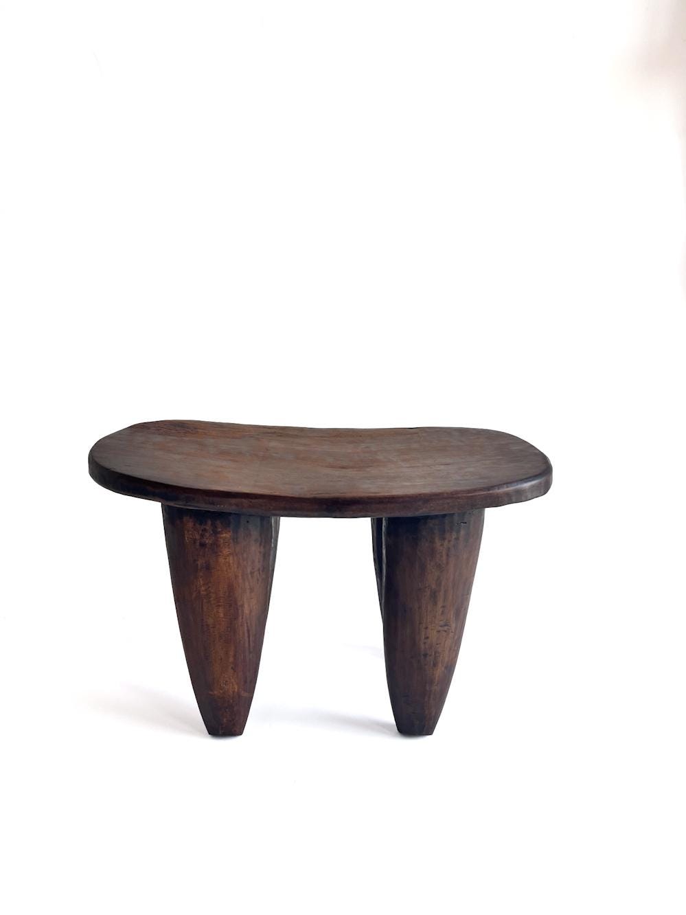 Tabouret Africain Senoufo M Sculptural En Bois Massif Dark - Design Organique|Pièce Unique | Bout De Canapé Tabouret D'appoint
