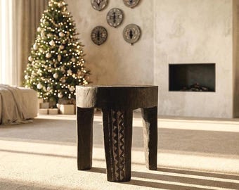 DOMY Solid Wood End Table/Stool - Side Table - Bedside Table