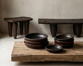 Abron “Kânâh” dish in smoked terra cotta clay, Abron crafts | Ivory Coast | Ø 23 cm diameter | Raw bowl | African bowl