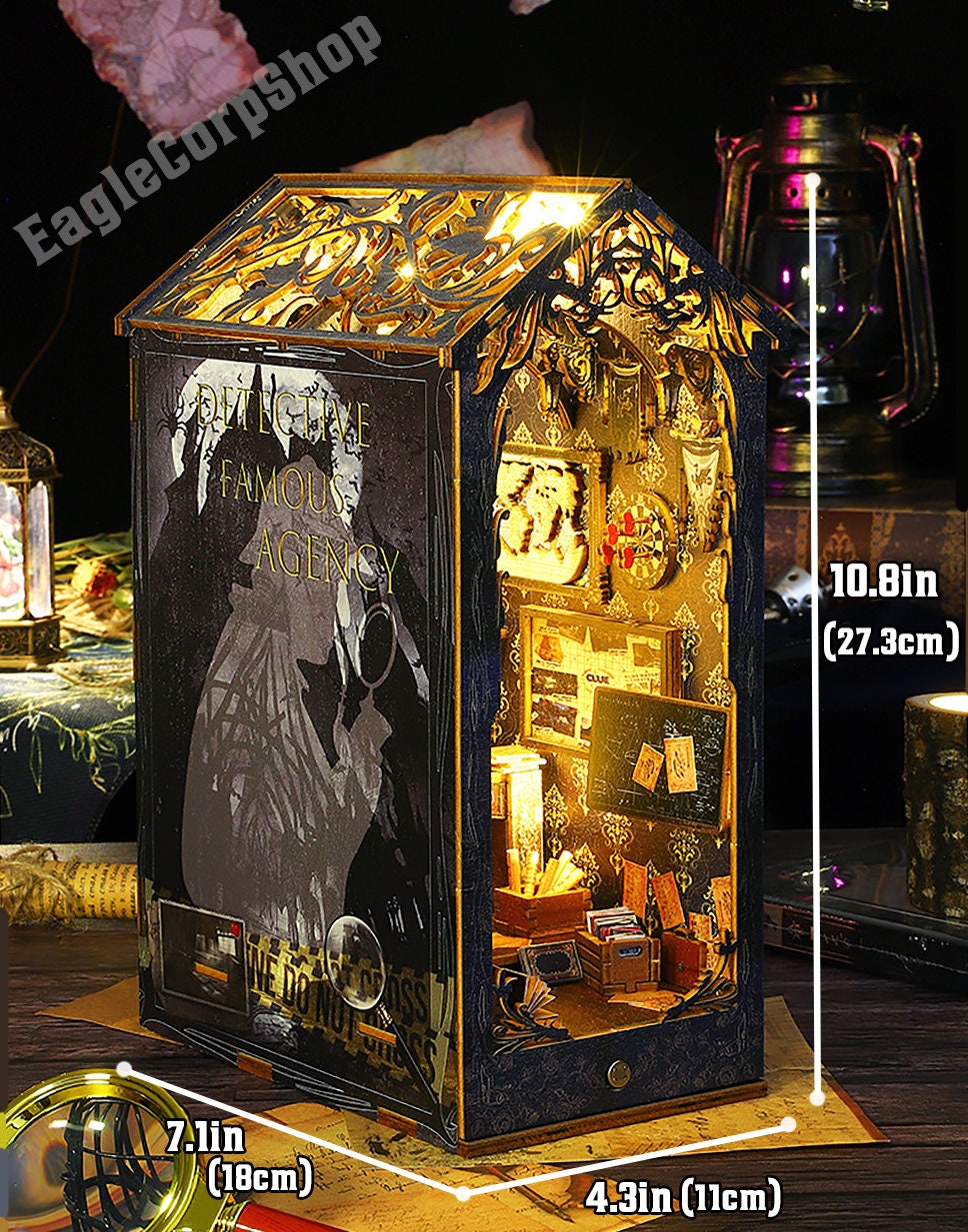 DIY Book Nook With LED Lights Detective Agency Book Nook Etsy