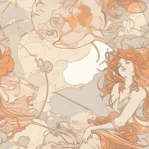 Art Nouveau Celestial Woman