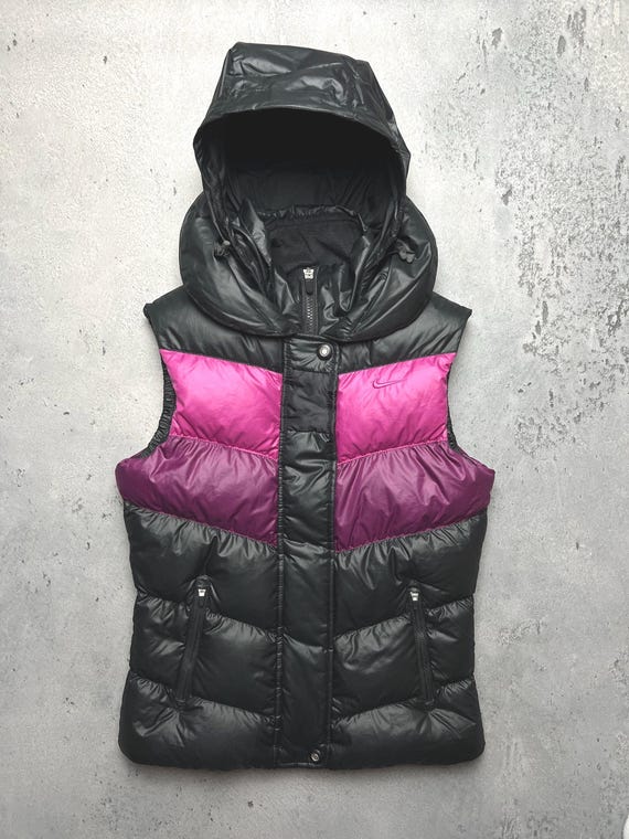 Nike Vintage 550 Duck Down Puffer Vest Y2K Drill Black Zip - Etsy