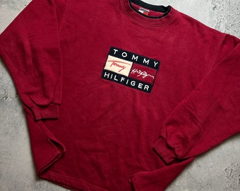 Tommy Hilfiger Crewneck Sweatshirt Vintage Bootleg 90er 00er Jahre