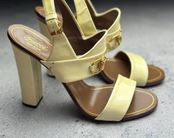 Sandales Gucci en cuir avec mors Alyssa et bride à la cheville, y2k Rare