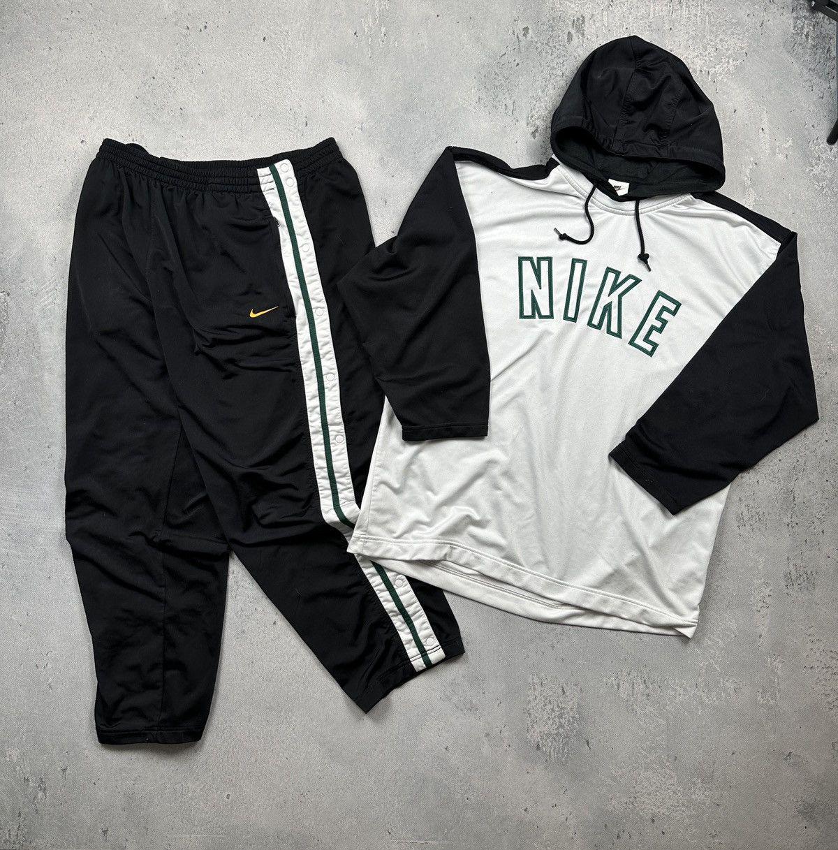 Vintage Nike 00s Y2K Black White Track Suit Hoodie Pants Set - Etsy