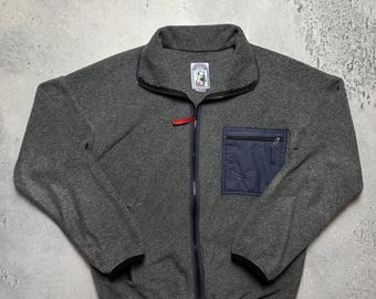 Raro giubbotto invernale in pile da sci Jack Wolfskin Polartec con cerniera intera e mezza zip