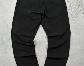 Versace Jeans Couture Vintage Black Nylon Pants Lux 90s 00s